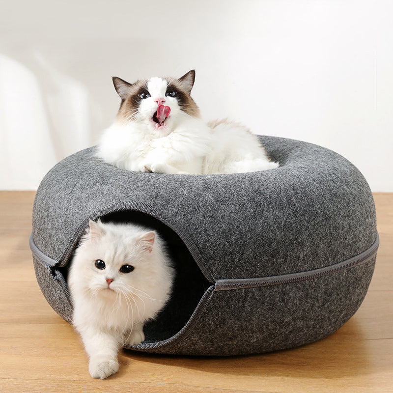 Round Cat Tunnel Donut Bed Round Cat Tunnel Donut Bed Furvenzy