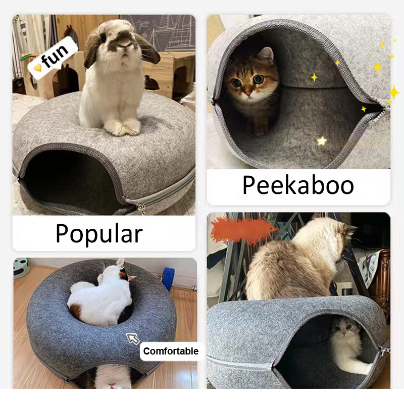 Round Cat Tunnel Donut Bed Round Cat Tunnel Donut Bed Furvenzy