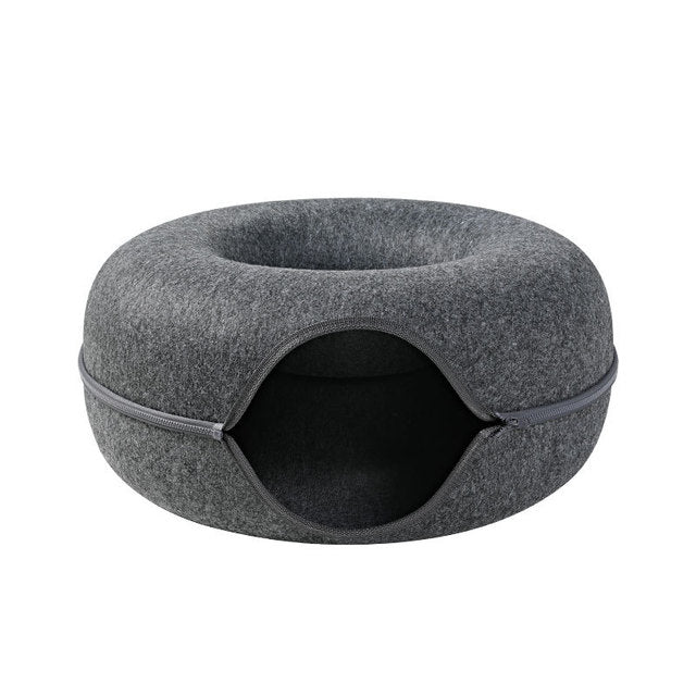 Round Cat Tunnel Donut Bed Round Cat Tunnel Donut Bed Furvenzy Dark grey 50x50x20cm