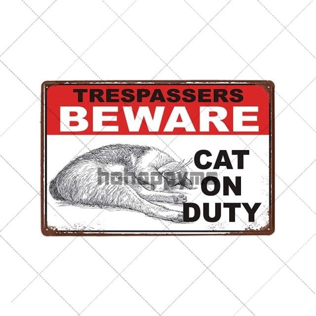 Retro Cats Wall Art Plaque Retro Cats Wall Art Plaque Furvenzy Cat on Duty