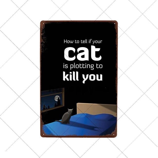 Retro Cats Wall Art Plaque Retro Cats Wall Art Plaque Furvenzy Cat is Plotting to Kill You 2