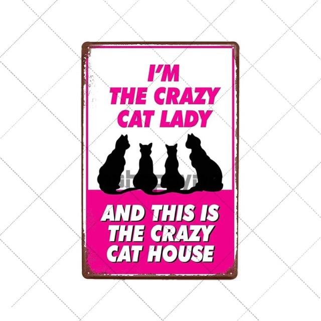 Retro Cats Wall Art Plaque Retro Cats Wall Art Plaque Furvenzy Crazy Cat Lady