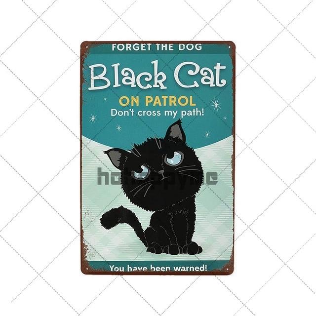Retro Cats Wall Art Plaque Retro Cats Wall Art Plaque Furvenzy Black Cat on Patrol