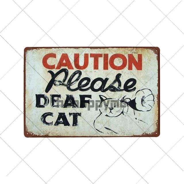Retro Cats Wall Art Plaque Retro Cats Wall Art Plaque Furvenzy Deaf Cat