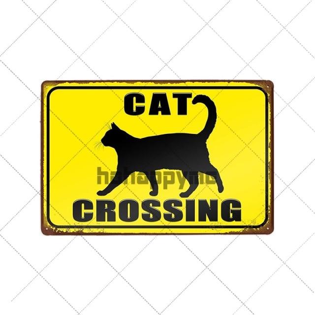 Retro Cats Wall Art Plaque Retro Cats Wall Art Plaque Furvenzy Cat Crossing