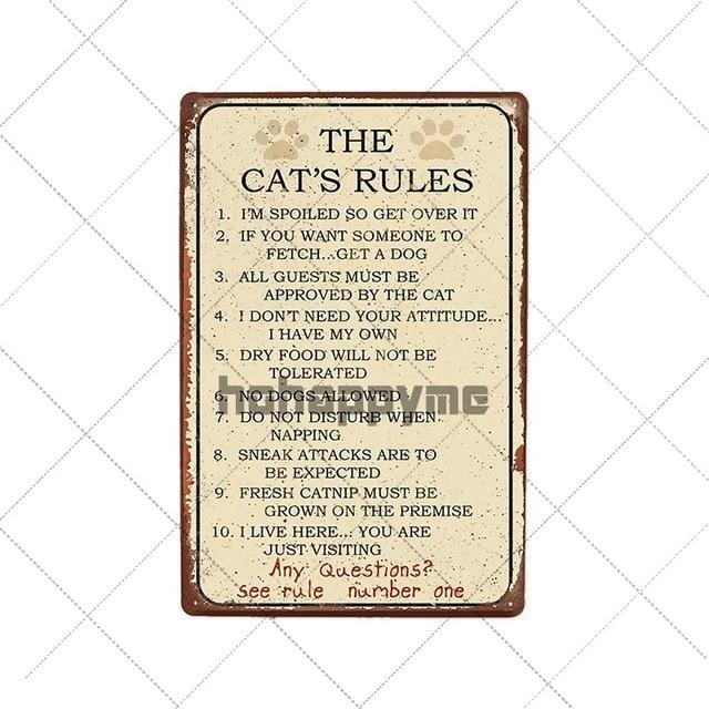 Retro Cats Wall Art Plaque Retro Cats Wall Art Plaque Furvenzy Cat's Rules 1