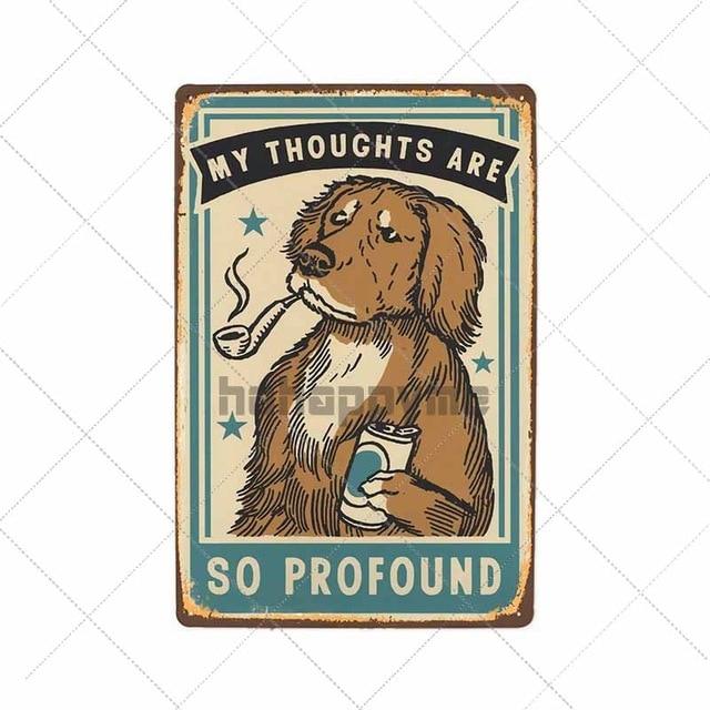 Retro Dog Wall Plaque Retro Dog Wall Plaque Furvenzy My Thoughts are So Profound