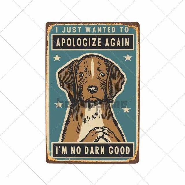 Retro Dog Wall Plaque Retro Dog Wall Plaque Furvenzy I'm No Darn Good