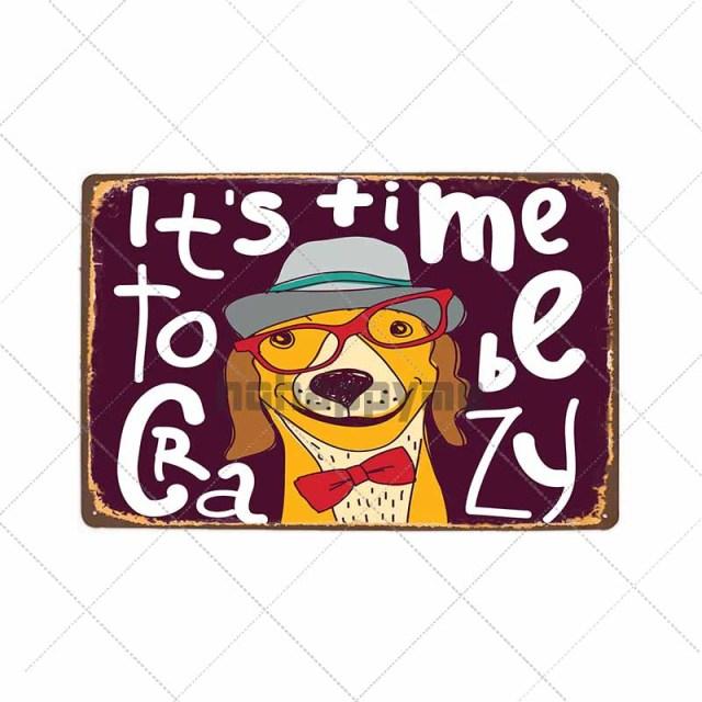 Retro Dog Wall Plaque Retro Dog Wall Plaque Furvenzy It's Time to be Crazy