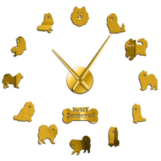 Samoyed Dog Wall Clock Samoyed Dog Wall Clock Furvenzy Gold 27 Inch