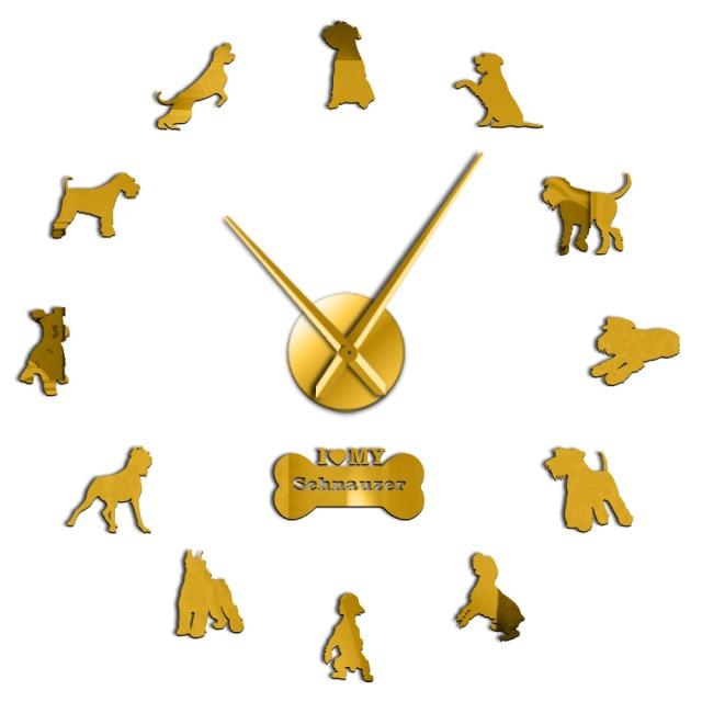 Schnauzer Dog Wall Clock Schnauzer Dog Wall Clock Furvenzy Gold 27 Inch