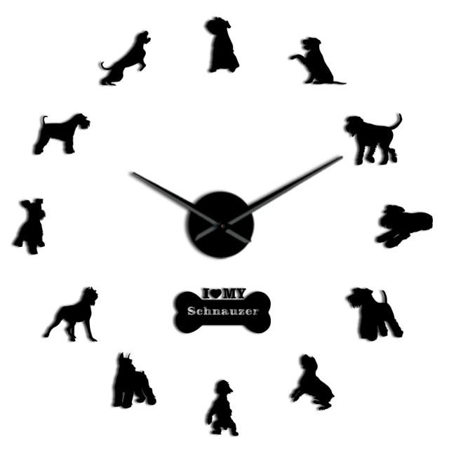 Schnauzer Dog Wall Clock Schnauzer Dog Wall Clock Furvenzy Black 27 Inch