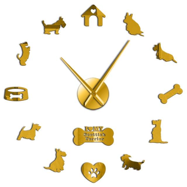 Scottish Terrier Wall Clock Scottish Terrier Wall Clock Furvenzy Gold 27 Inch