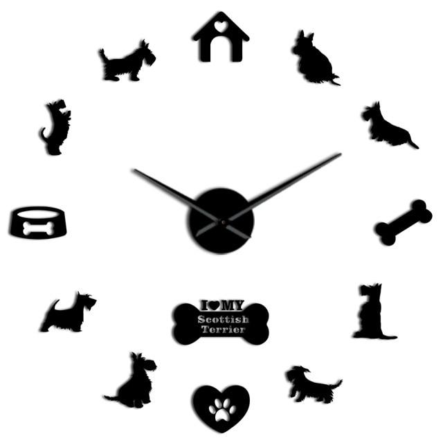 Scottish Terrier Wall Clock Scottish Terrier Wall Clock Furvenzy Black 27 Inch