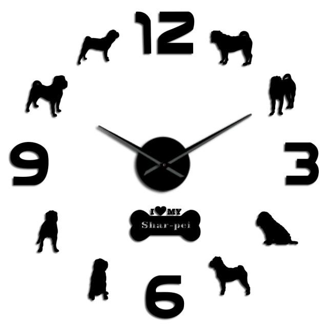 Shar Pei Dog Wall Clock Shar Pei Dog Wall Clock Furvenzy Black 27 Inch
