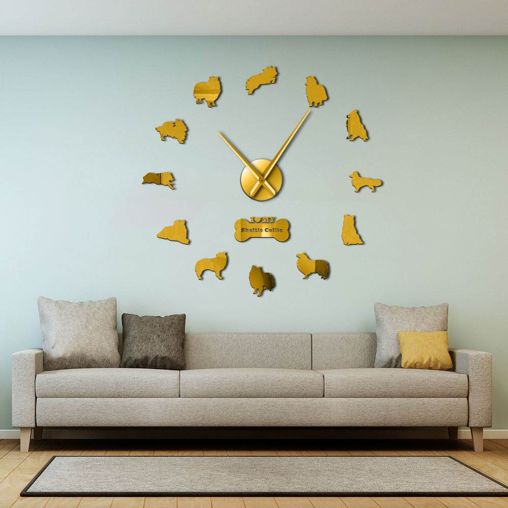 Sheltie Collie Wall Clock Sheltie Collie Wall Clock Furvenzy