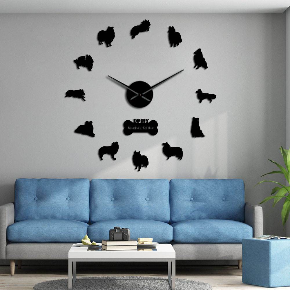 Sheltie Collie Wall Clock Sheltie Collie Wall Clock Furvenzy