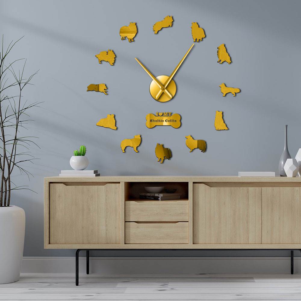 Sheltie Collie Wall Clock Sheltie Collie Wall Clock Furvenzy