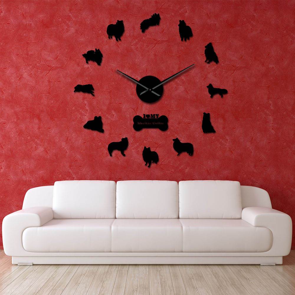 Sheltie Collie Wall Clock Sheltie Collie Wall Clock Furvenzy
