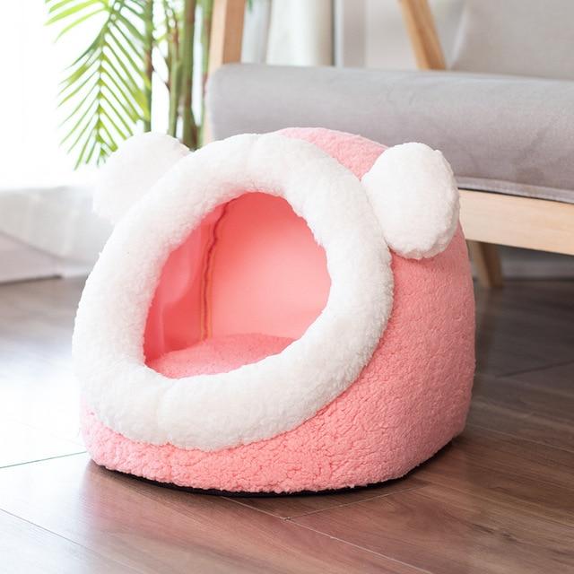Soft Cat Bed House Cave Soft Cat Bed House Cave Furvenzy S - for 3kg Dark Pink
