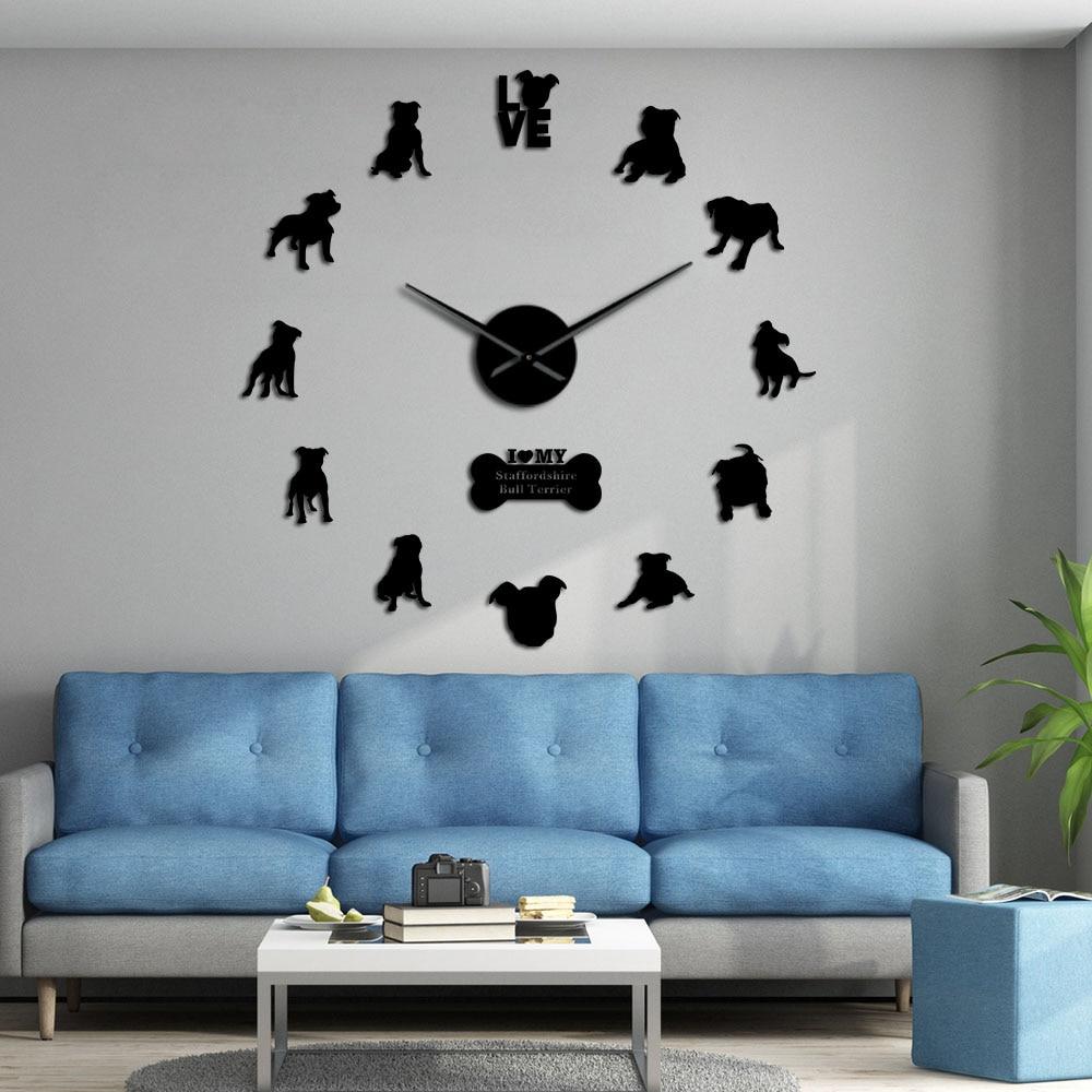 Staffordshire Bull Terrier Wall Clock Staffordshire Bull Terrier Wall Clock Furvenzy