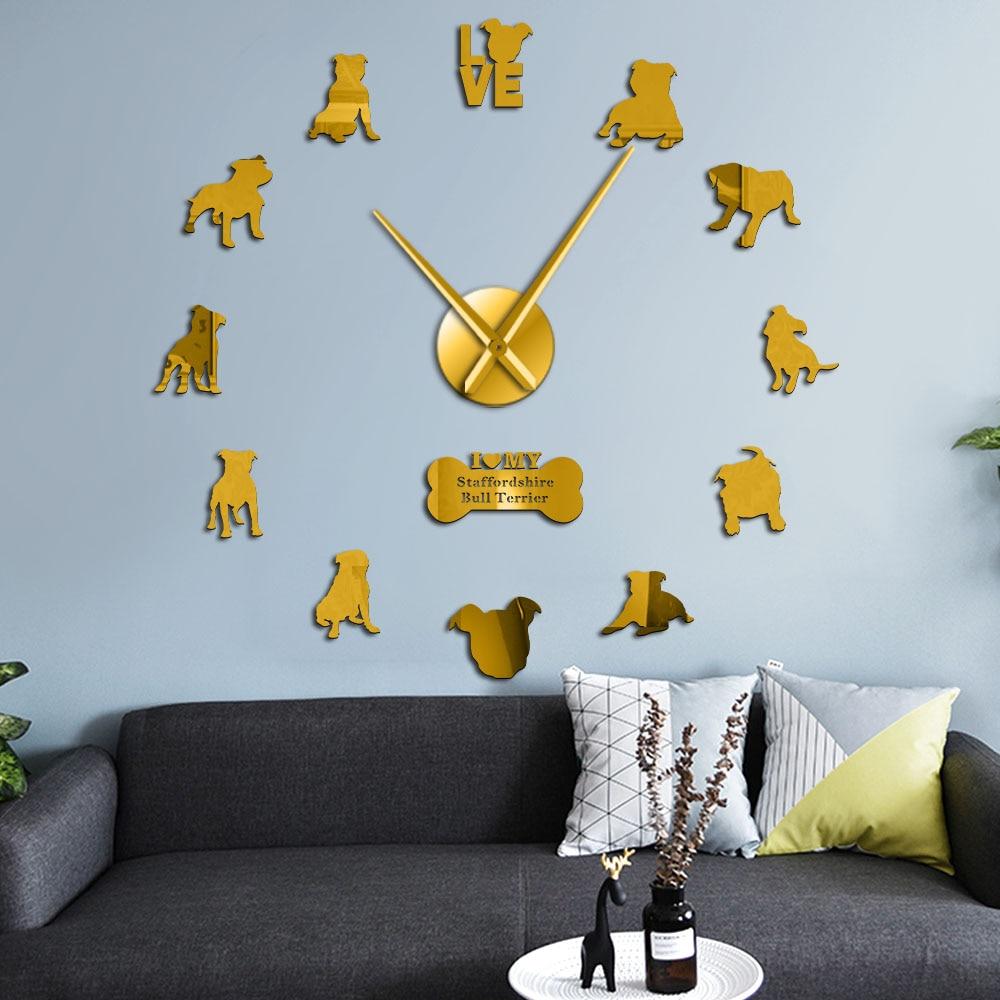 Staffordshire Bull Terrier Wall Clock Staffordshire Bull Terrier Wall Clock Furvenzy