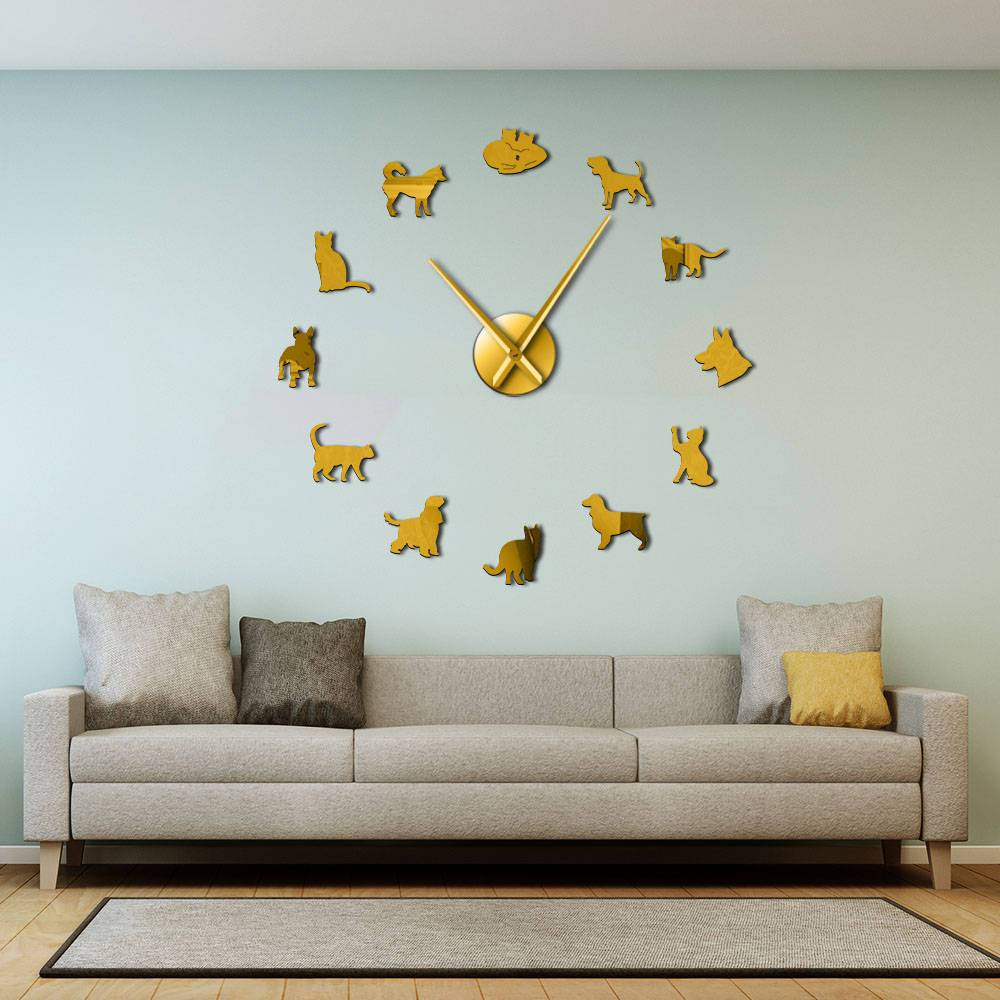 Cats & Dogs Wall Clock Cats & Dogs Wall Clock Furvenzy