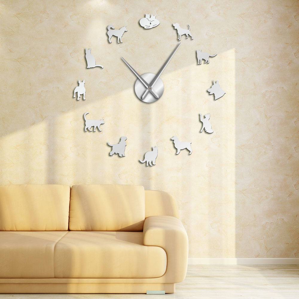 Cats & Dogs Wall Clock Cats & Dogs Wall Clock Furvenzy