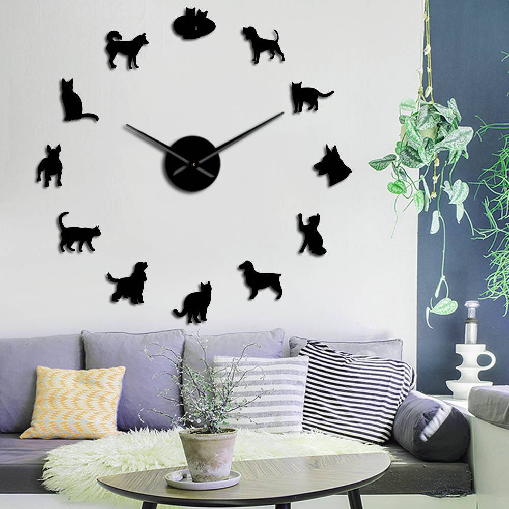 Cats & Dogs Wall Clock Cats & Dogs Wall Clock Furvenzy
