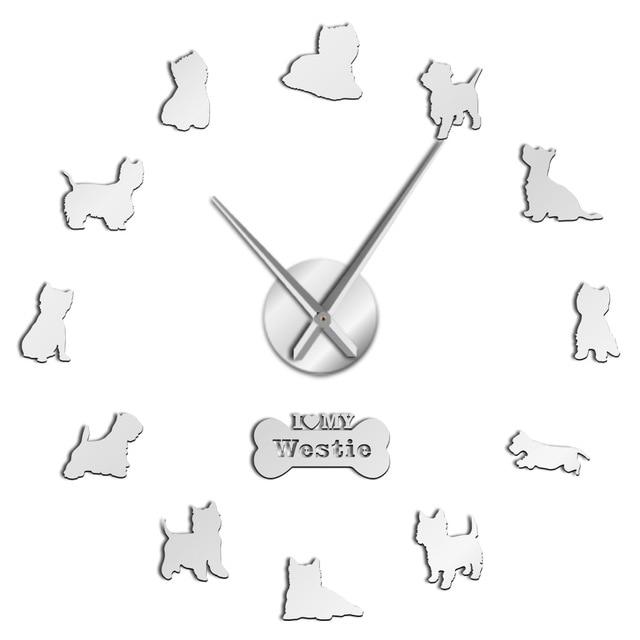 West Highland Terrier Wall Clock West Highland Terrier Wall Clock Furvenzy Silver 27 Inch