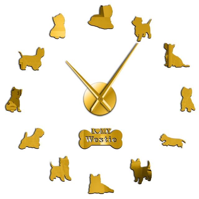 West Highland Terrier Wall Clock West Highland Terrier Wall Clock Furvenzy Gold 27 Inch