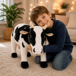 Realistic Cow Plush Stuffed Toy