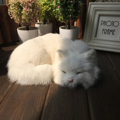 Lifelike Realistic Sleeping Cat Plush Toy 8