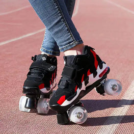 4 Wheel Beginner Roller Skates for Men & Women Furvenzy PU Wheel Men's 5 (Ladies 6)