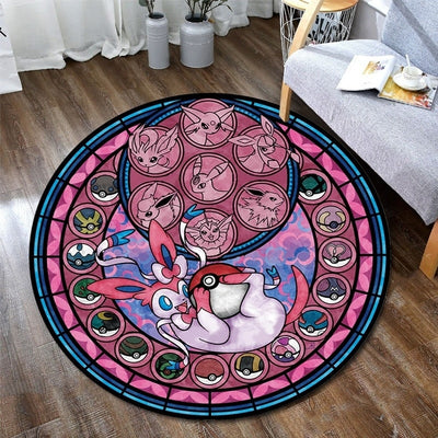 Round Pokemon Pikachu Carpet 17