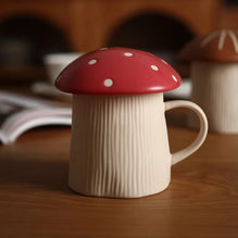 Mushroom Coffee Mug with Lid – Cute Drinking Cup