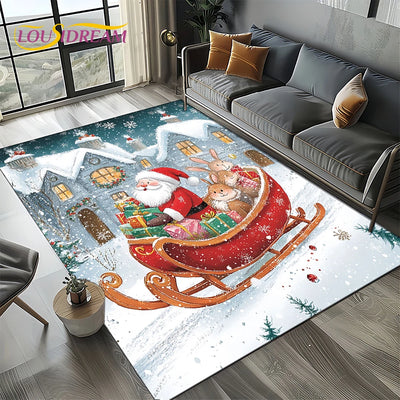 Christmas Santa Claus Carpet Rug Furvenzy