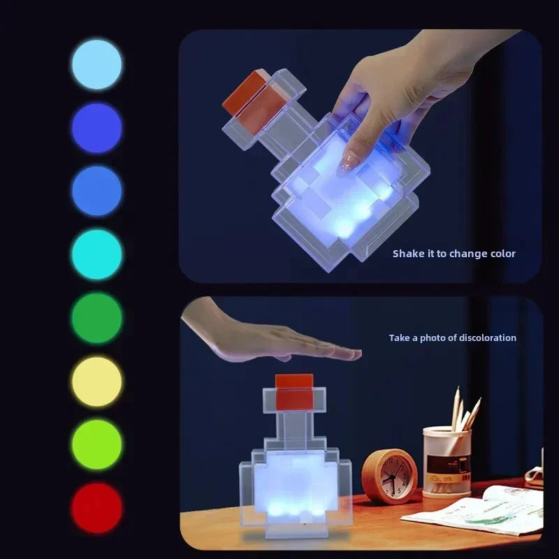 Minecraft 8 Colors Night Light Potion Bottle Torch Furvenzy