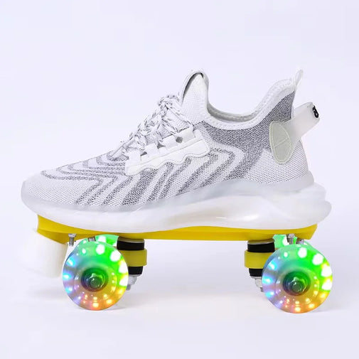 Mesh Knitted LED Roller Skates Furvenzy Flash Wheel 2 Men's 6.5 (Ladies 7.5)