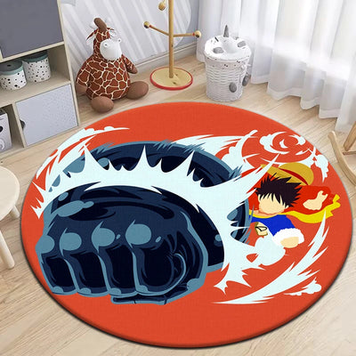 One Piece Anime Round Rug Carpet - Furvenzy