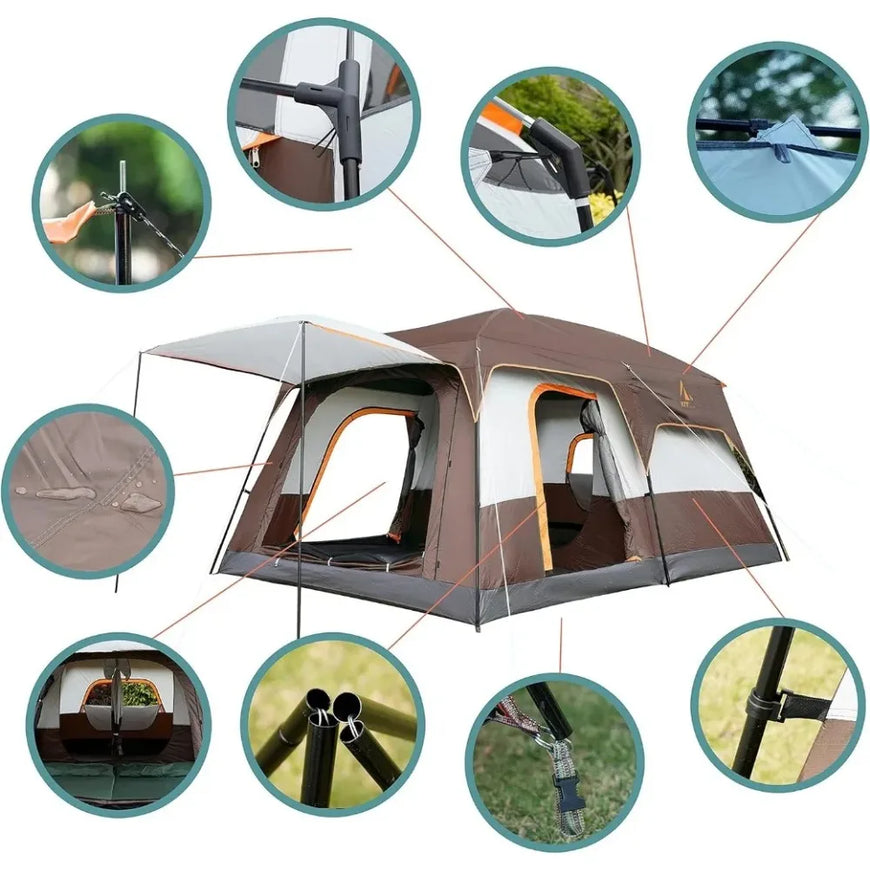 Family Cabin Tent 10-12 Person Furvenzy
