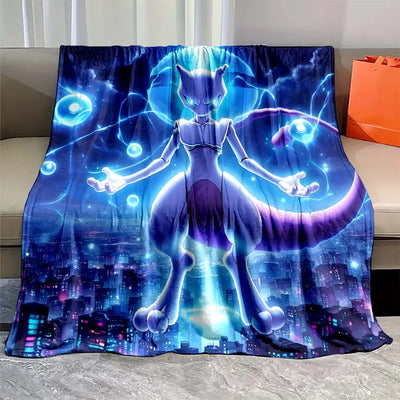 Mewtwo Pokemon Flannel Blanket - Furvenzy