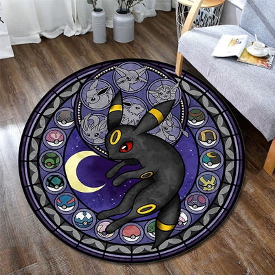 Round Pokemon Pikachu Carpet - Furvenzy