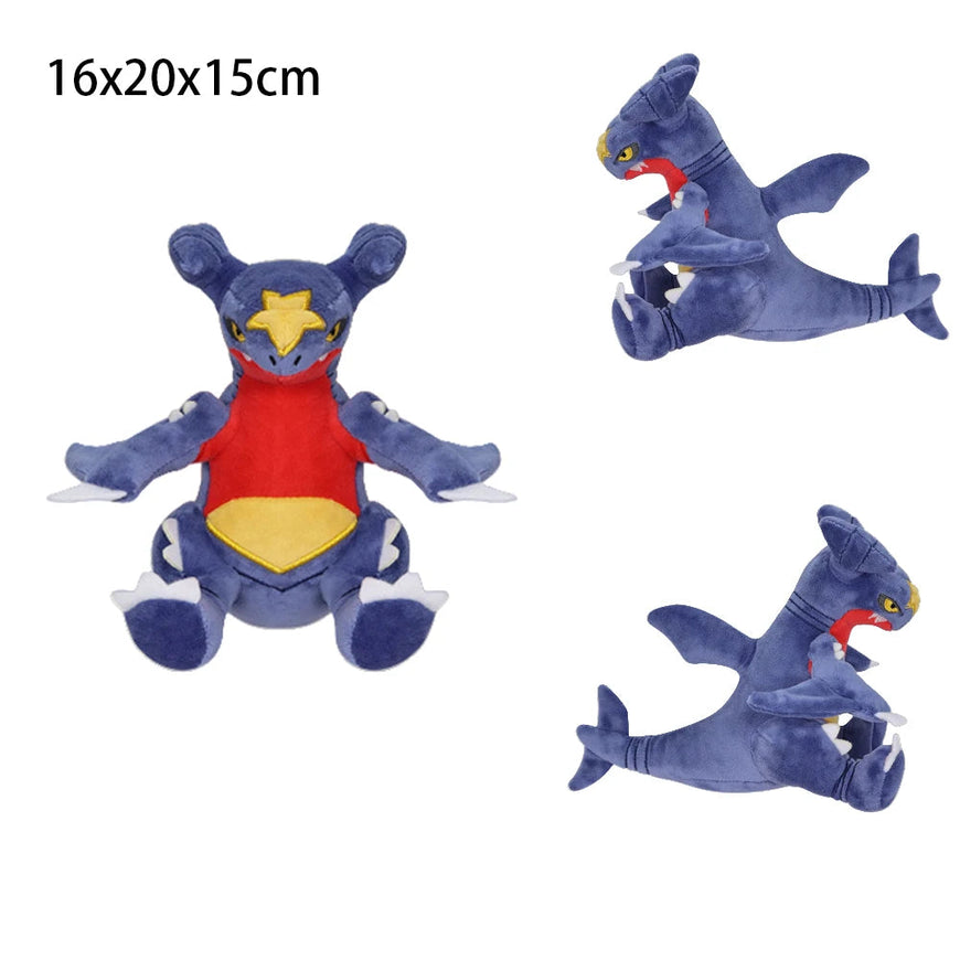 Plush toy with shark and dragon design on a white background, labeled 'Playtime toy store'.