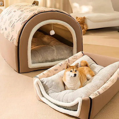 Foldable Dog Cave Bed