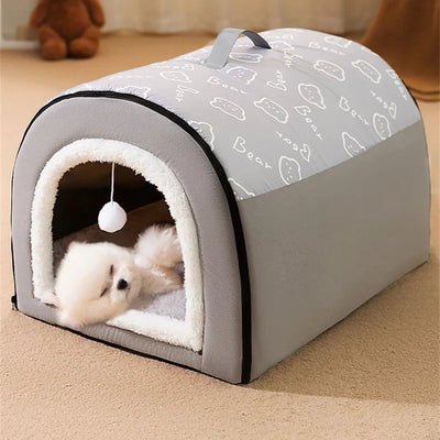 Foldable Dog Cave Bed