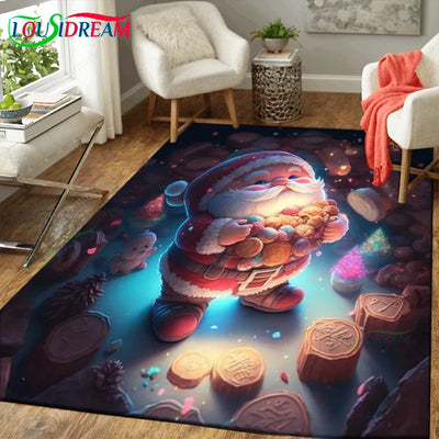 Christmas Santa Area Rug Carpet Furvenzy