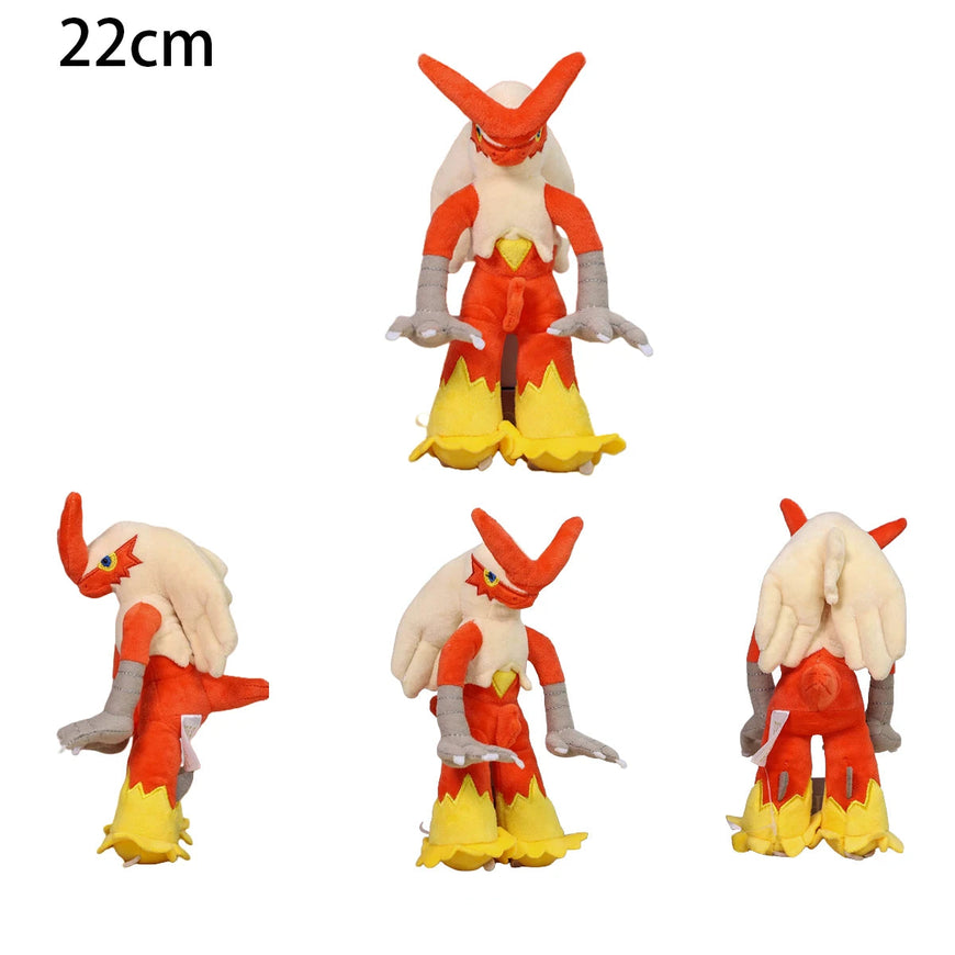 Four poses of a red and yellow toy figure on a white background with 'Playtime toy store' branding.
