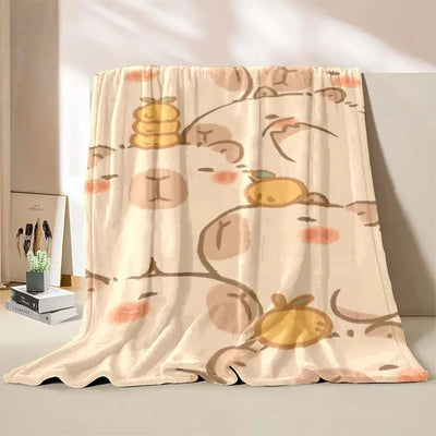 Capybara Printed Warm Blanket Furvenzy