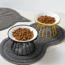 Ceramic Elevated Pet Bowl with Stand Food & Water